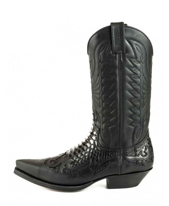 Black and white snakeskin boots best sale